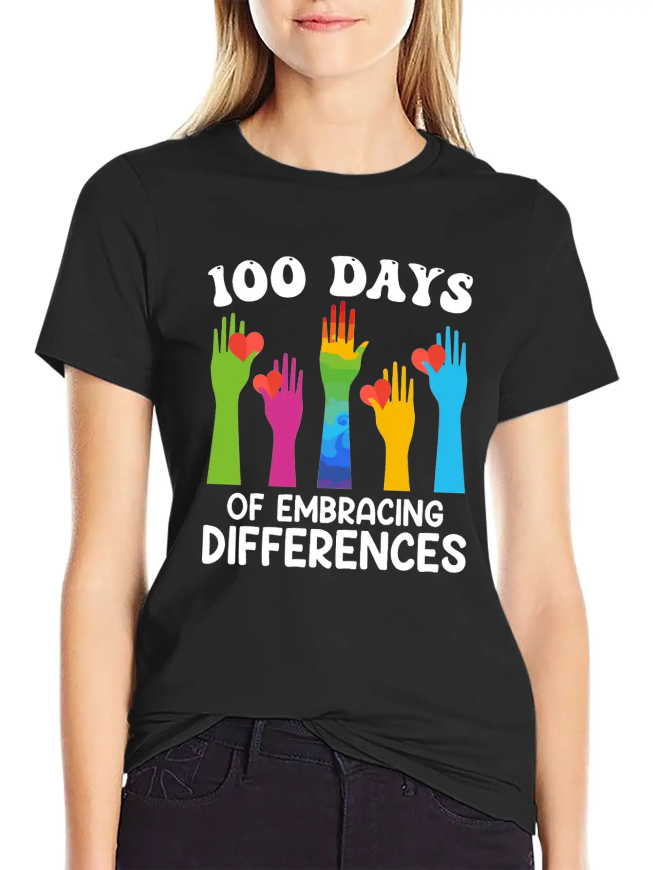 100 Days Of Embracing Differences Essential Cotton Tee For Daily Outfits – Unisex Style