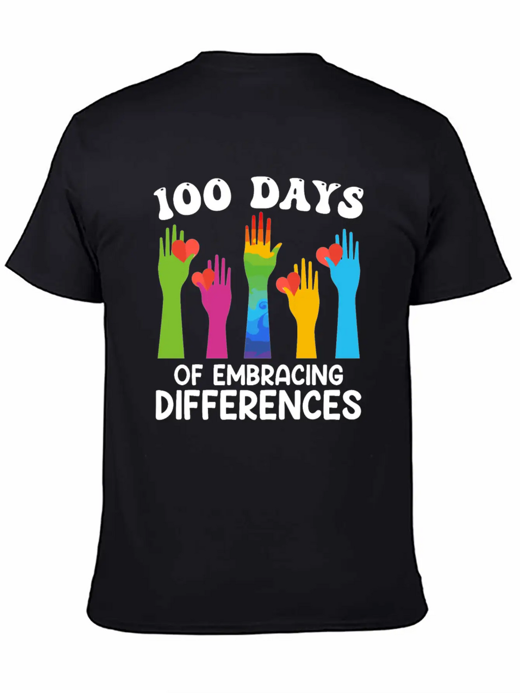 100 Days Of Embracing Differences Essential Cotton Tee For Daily Outfits – Unisex Style