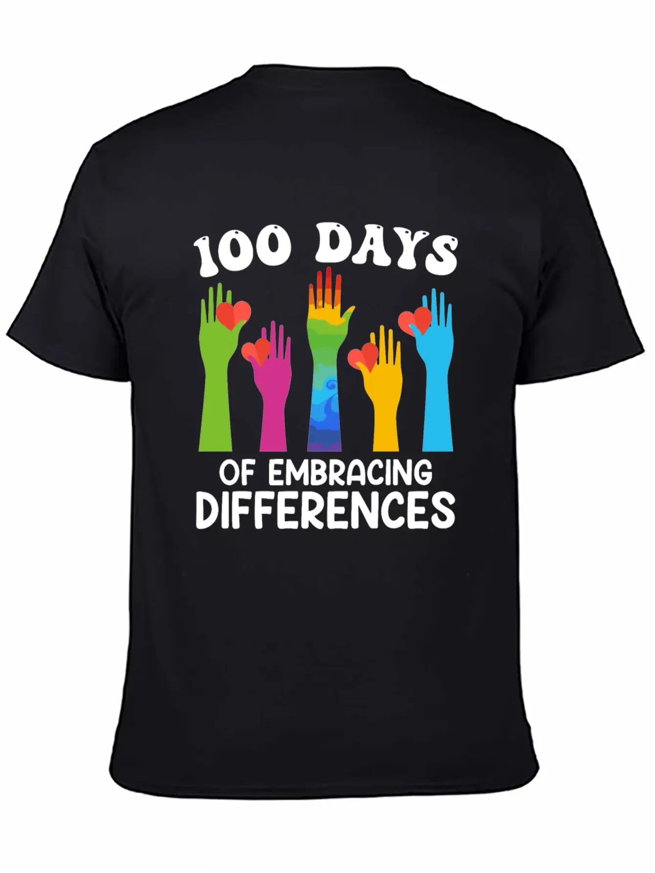 100 Days Of Embracing Differences Essential Cotton Tee For Daily Outfits – Unisex Style