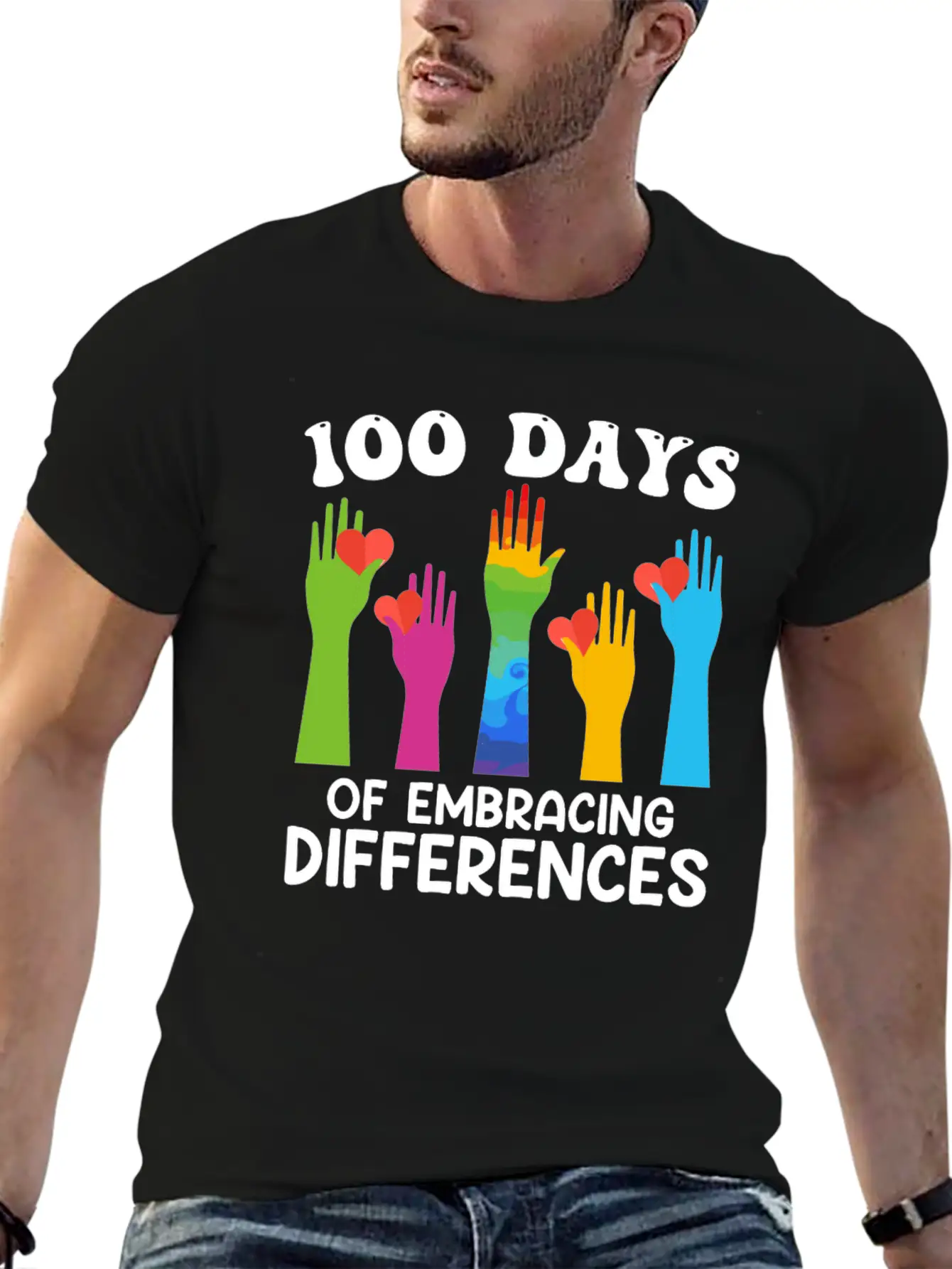 100 Days Of Embracing Differences Essential Cotton Tee For Daily Outfits – Unisex Style