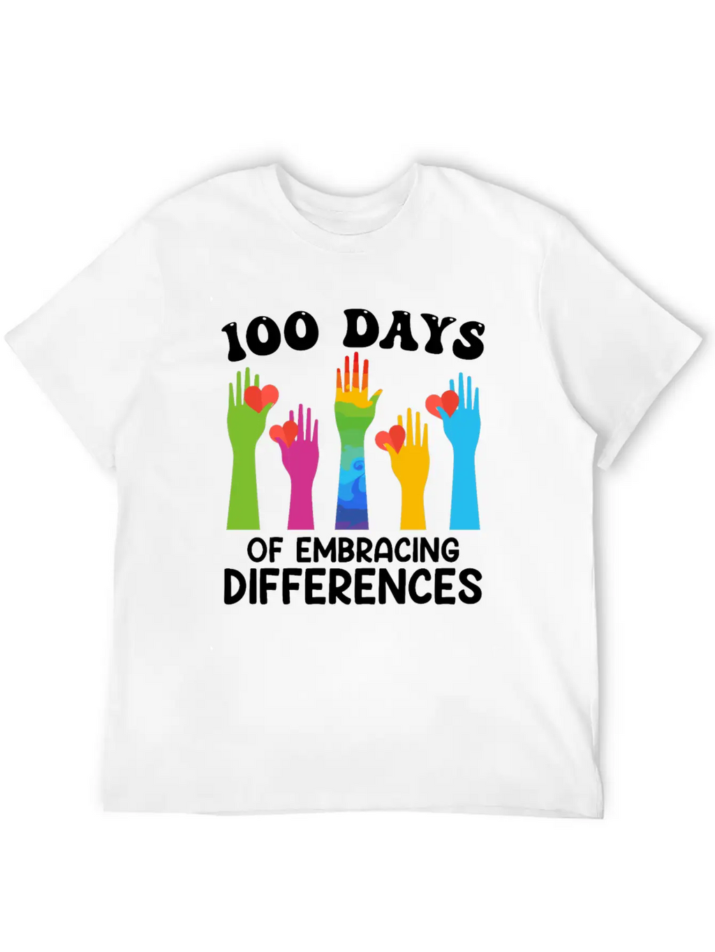 100 Days Of Embracing Differences Essential Cotton Tee For Daily Outfits – Unisex Style