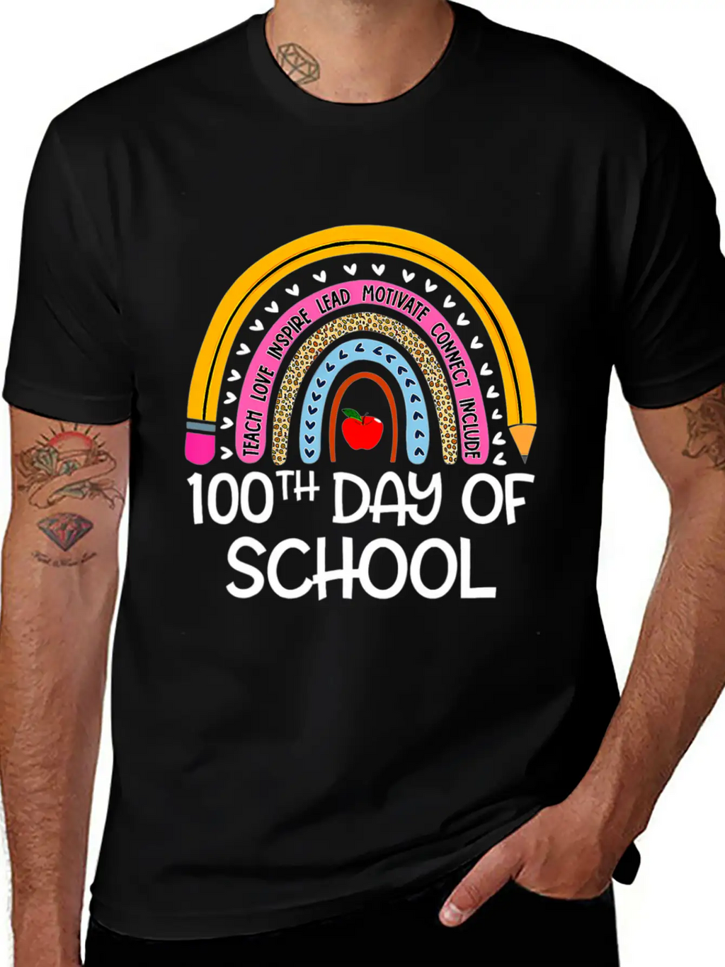 100Th Day Of School Teacher 100 Days Smer Boho Rai Unisex Short Sleeve Soft Cotton T-Shirt – Casual Everyday Wear