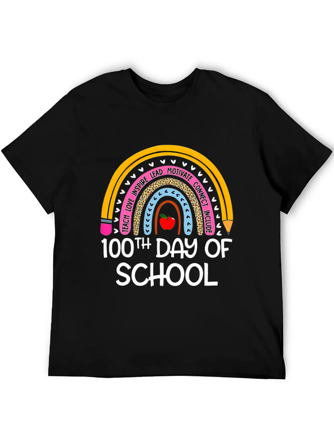 100Th Day Of School Teacher 100 Days Smer Boho Rai Unisex Short Sleeve Soft Cotton T-Shirt – Casual Everyday Wear
