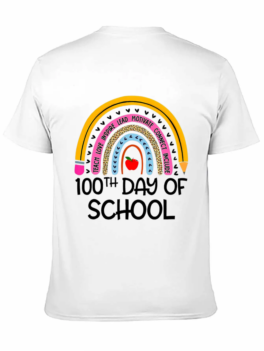 100Th Day Of School Teacher 100 Days Smer Boho Rai Unisex Short Sleeve Soft Cotton T-Shirt – Casual Everyday Wear