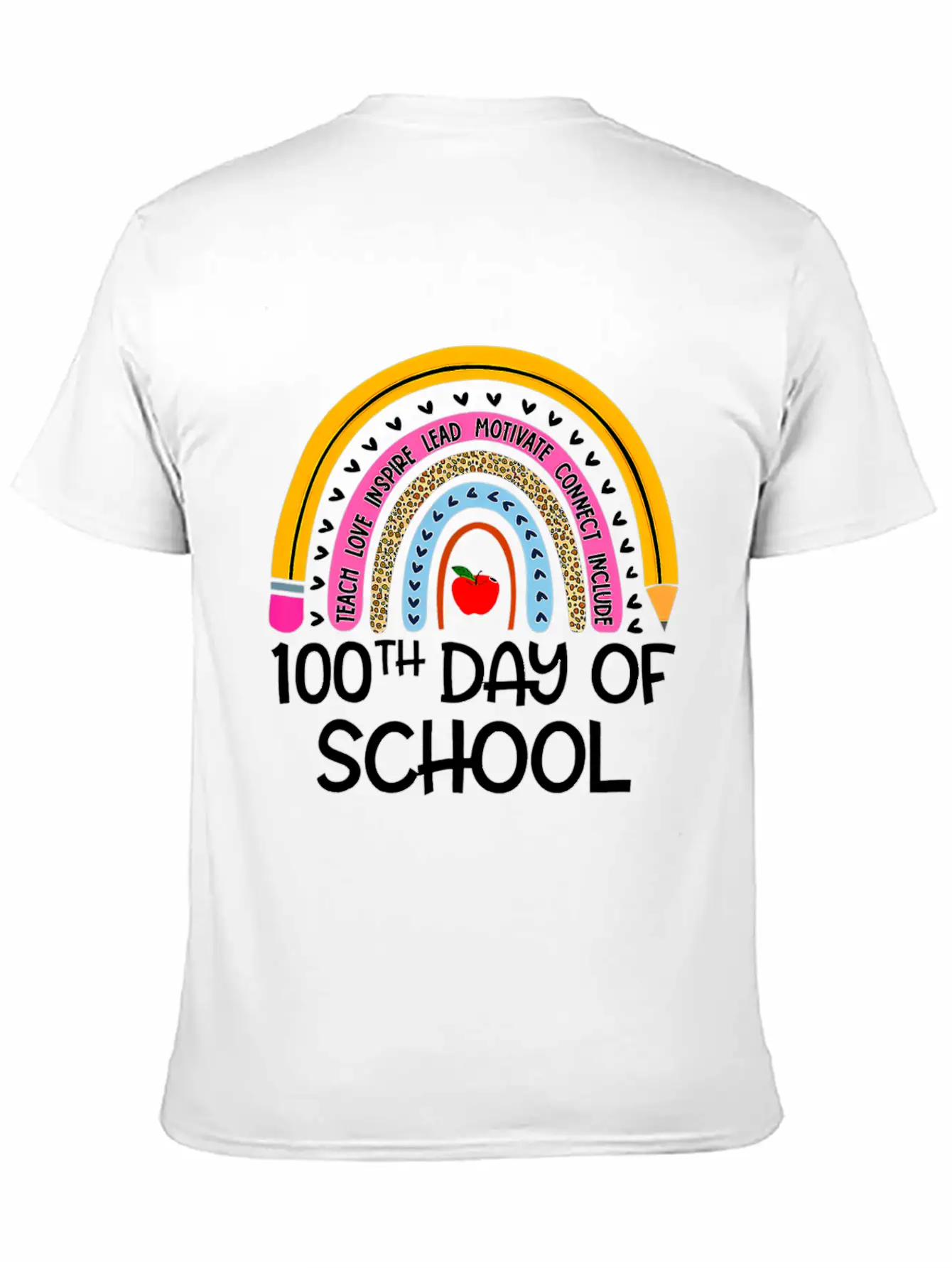 100Th Day Of School Teacher 100 Days Smer Boho Rai Unisex Short Sleeve Soft Cotton T-Shirt – Casual Everyday Wear