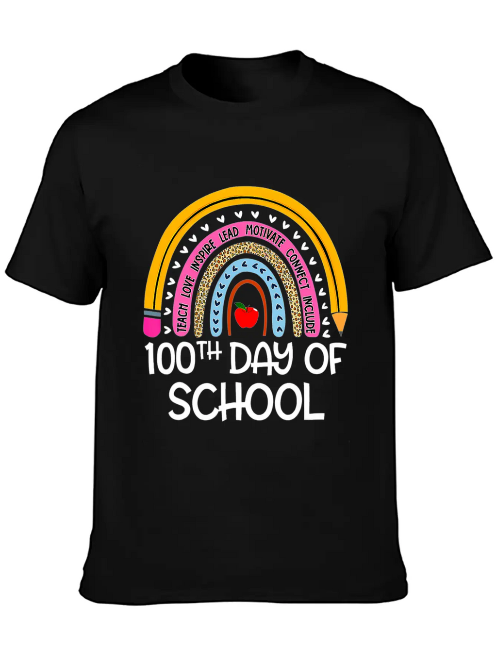 100Th Day Of School Teacher 100 Days Smer Boho Rai Unisex Short Sleeve Soft Cotton T-Shirt – Casual Everyday Wear