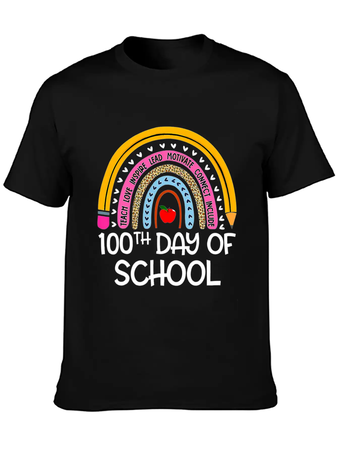 100Th Day Of School Teacher 100 Days Smer Boho Rai Unisex Short Sleeve Soft Cotton T-Shirt – Casual Everyday Wear