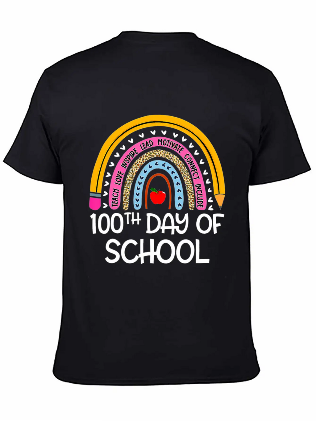 100Th Day Of School Teacher 100 Days Smer Boho Rai Unisex Short Sleeve Soft Cotton T-Shirt – Casual Everyday Wear