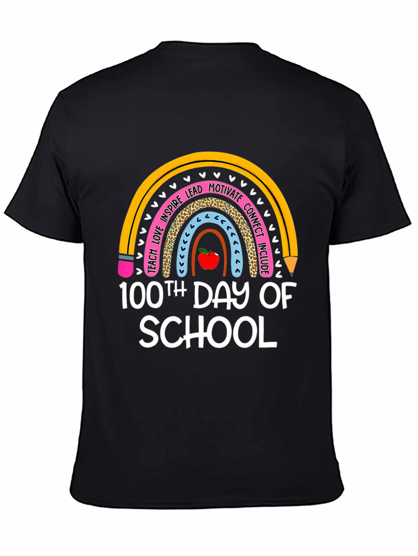 100Th Day Of School Teacher 100 Days Smer Boho Rai Unisex Short Sleeve Soft Cotton T-Shirt – Casual Everyday Wear