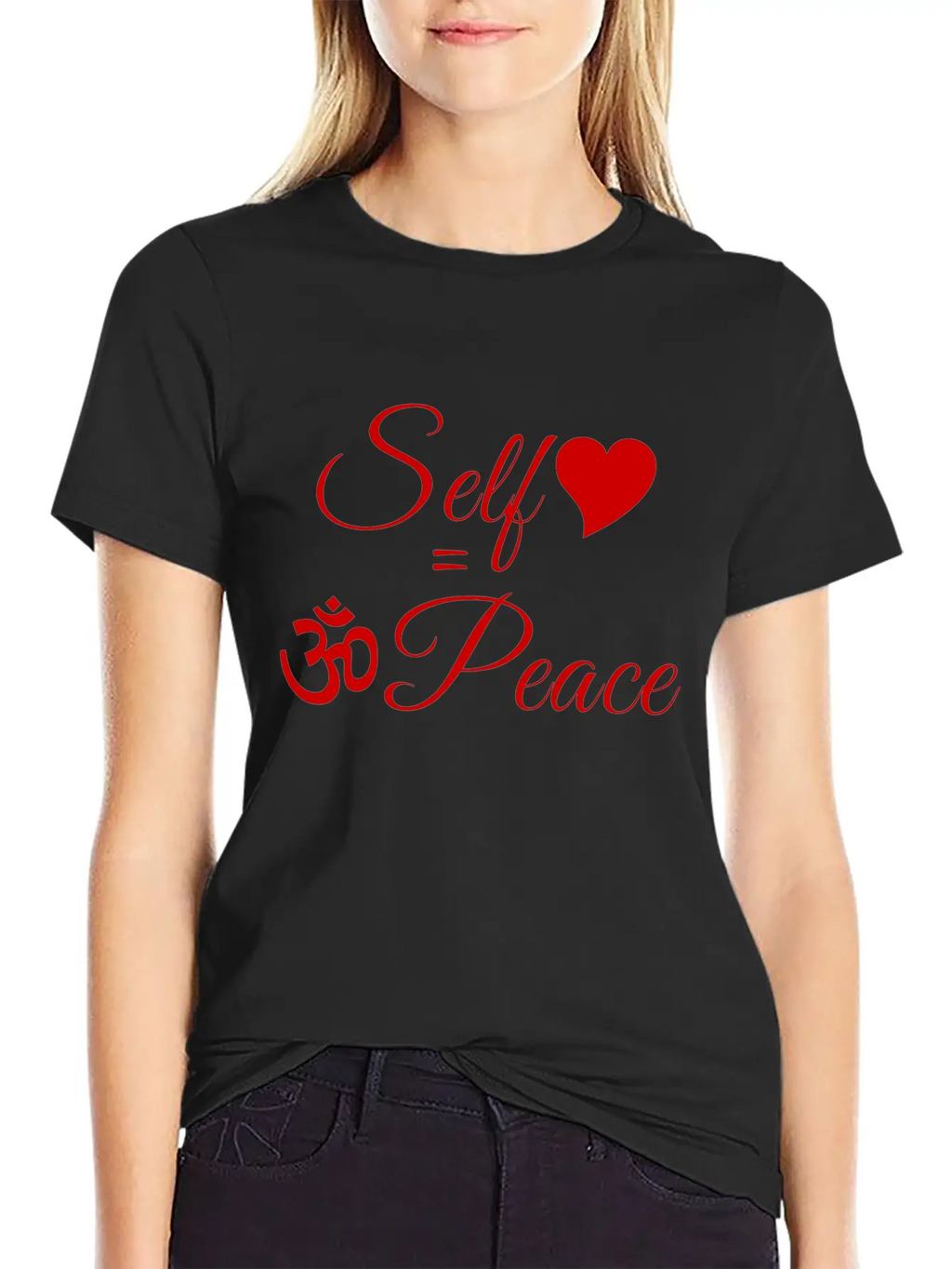 108-lSa Inspi-Quote-83.b Self-love = OM-Peace Unisex Short Sleeve Soft Cotton T-Shirt – Casual Everyday Wear