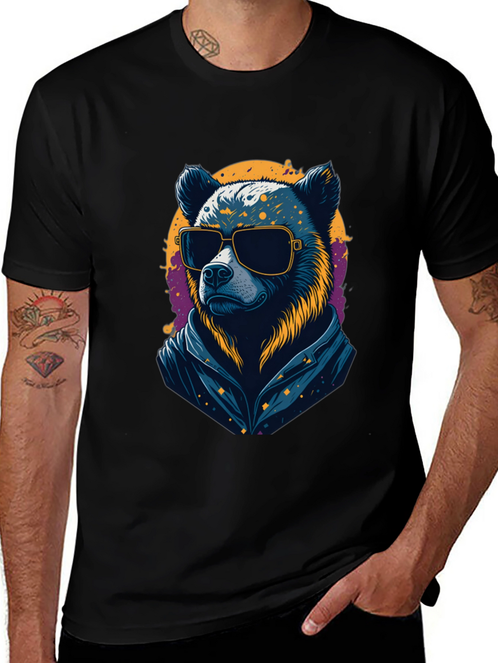 Cool Bear Graphic Tee - Mens Black T-Shirt