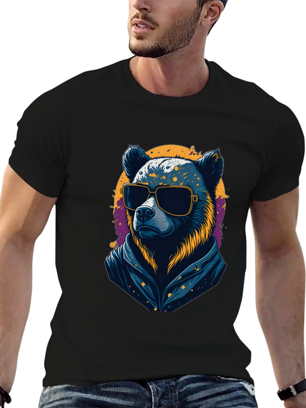 Cool Bear Graphic Tee - Mens Black T-Shirt