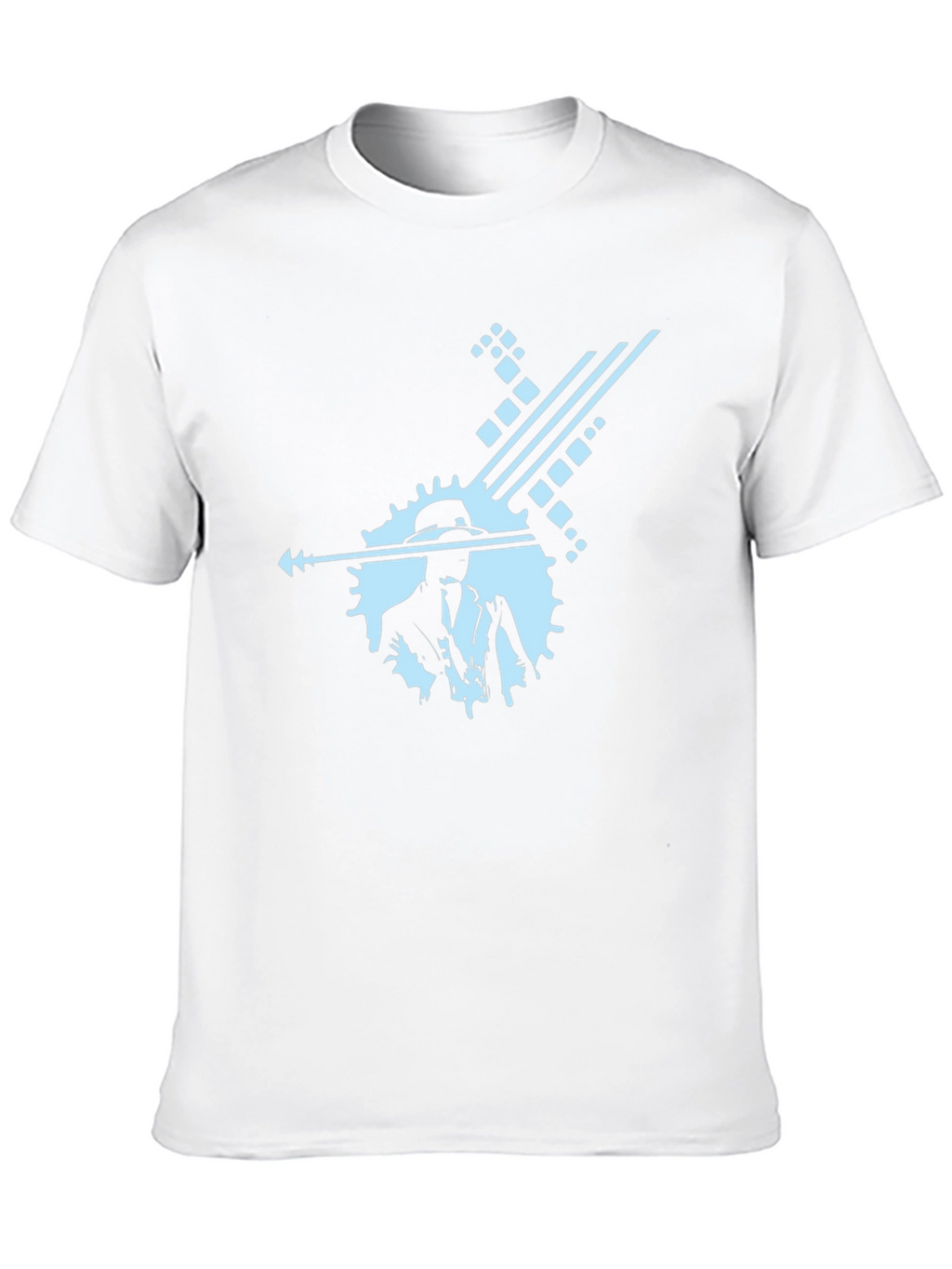 Stylish Black Graphic Tee with Cool Blue Design