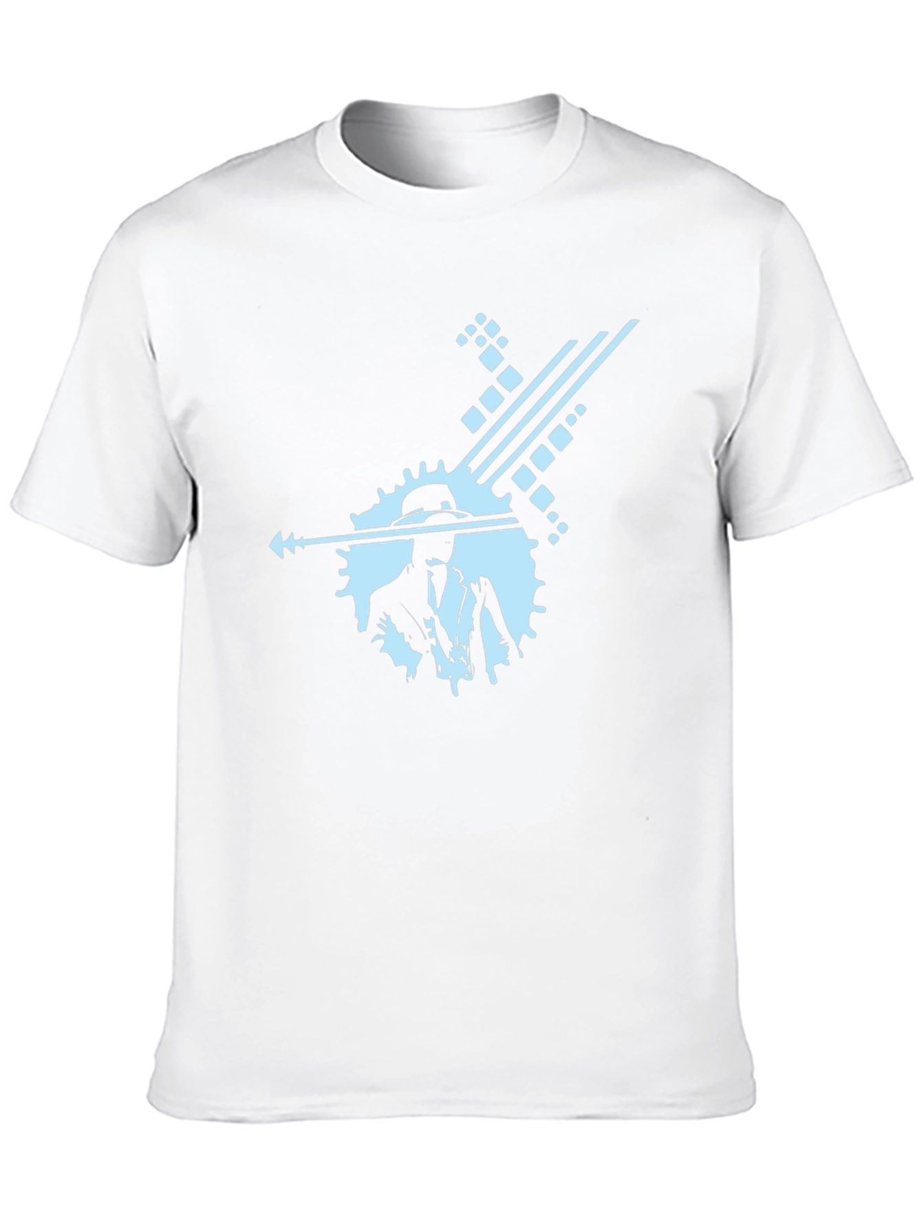 Stylish Black Graphic Tee with Cool Blue Design