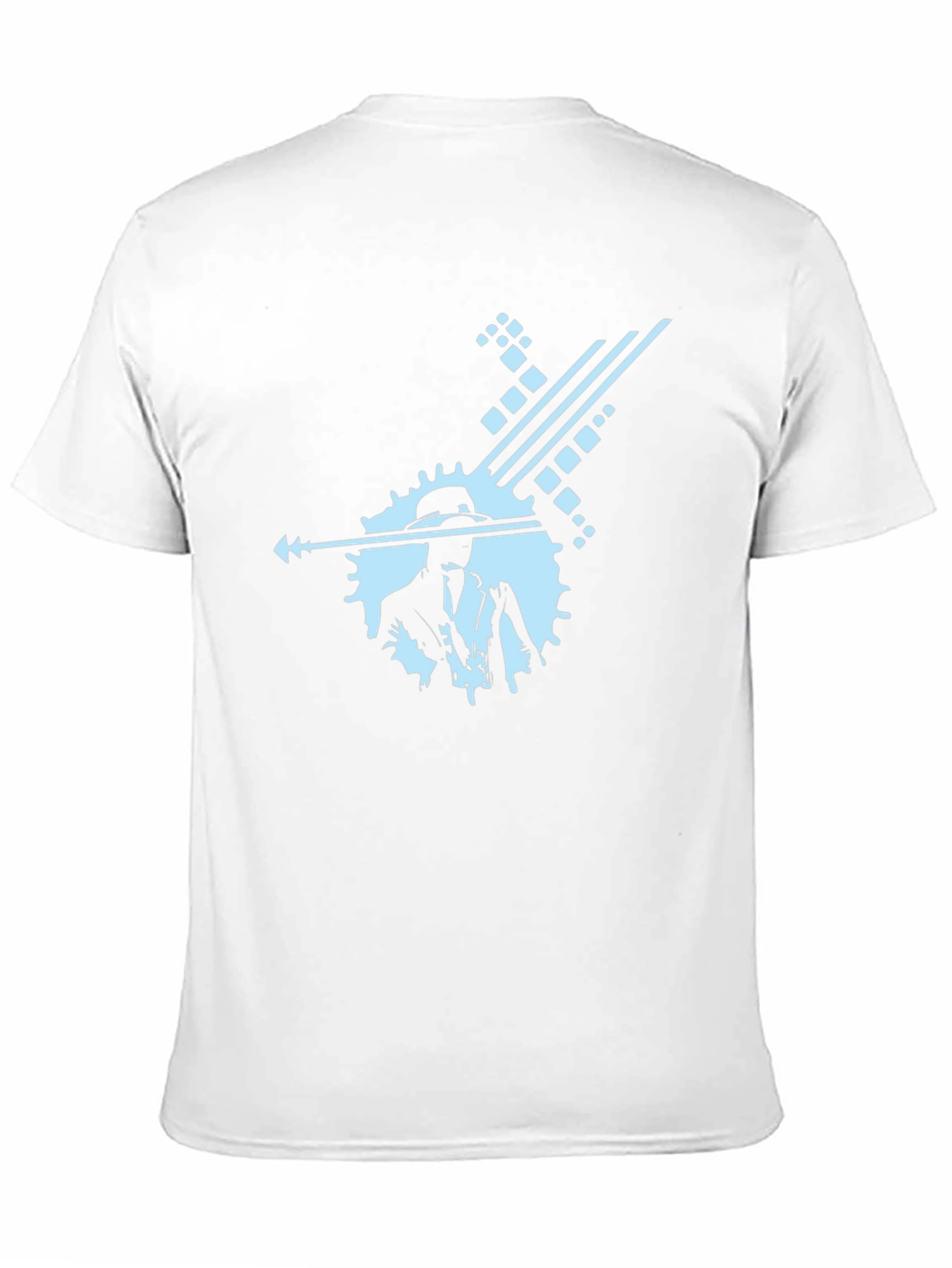 Stylish Black Graphic Tee with Cool Blue Design