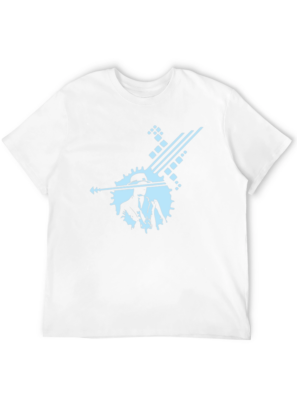 Stylish Black Graphic Tee with Cool Blue Design