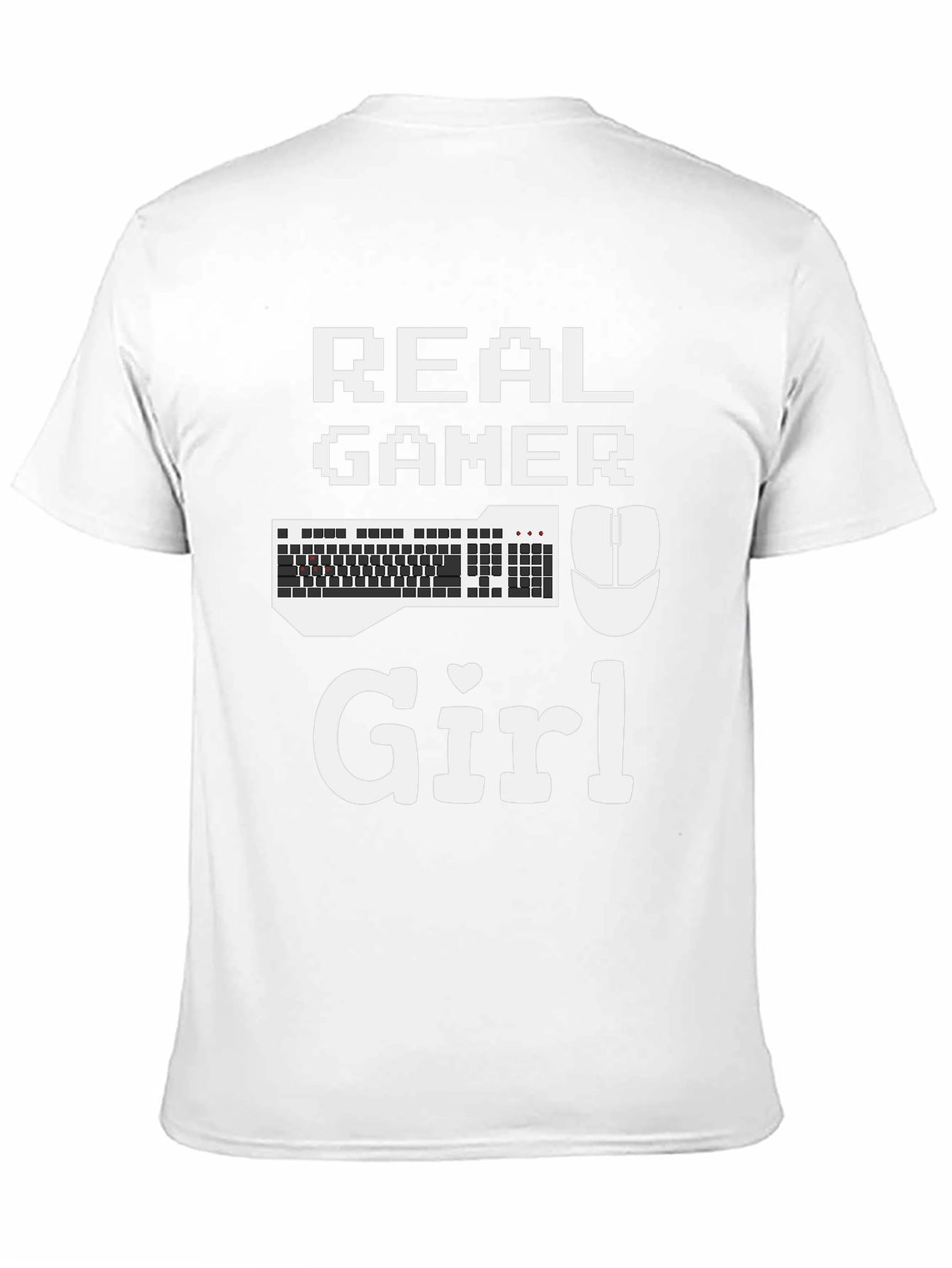 Real Gamer Girl T-Shirt - Gaming Keyboard & Mouse Design