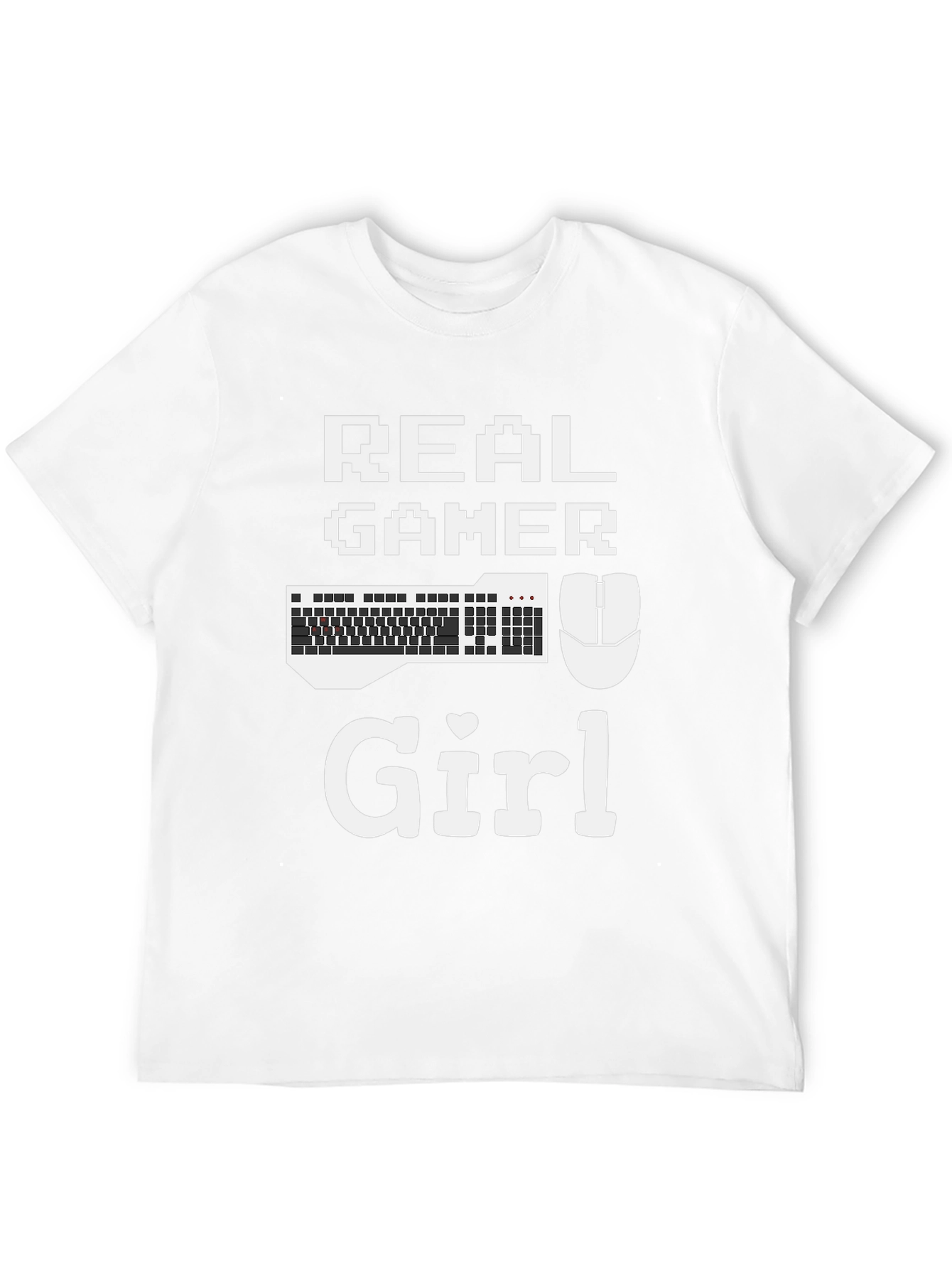 Real Gamer Girl T-Shirt - Gaming Keyboard & Mouse Design