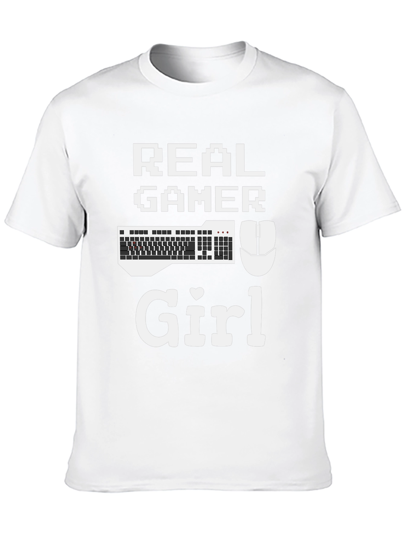 Real Gamer Girl T-Shirt - Gaming Keyboard & Mouse Design