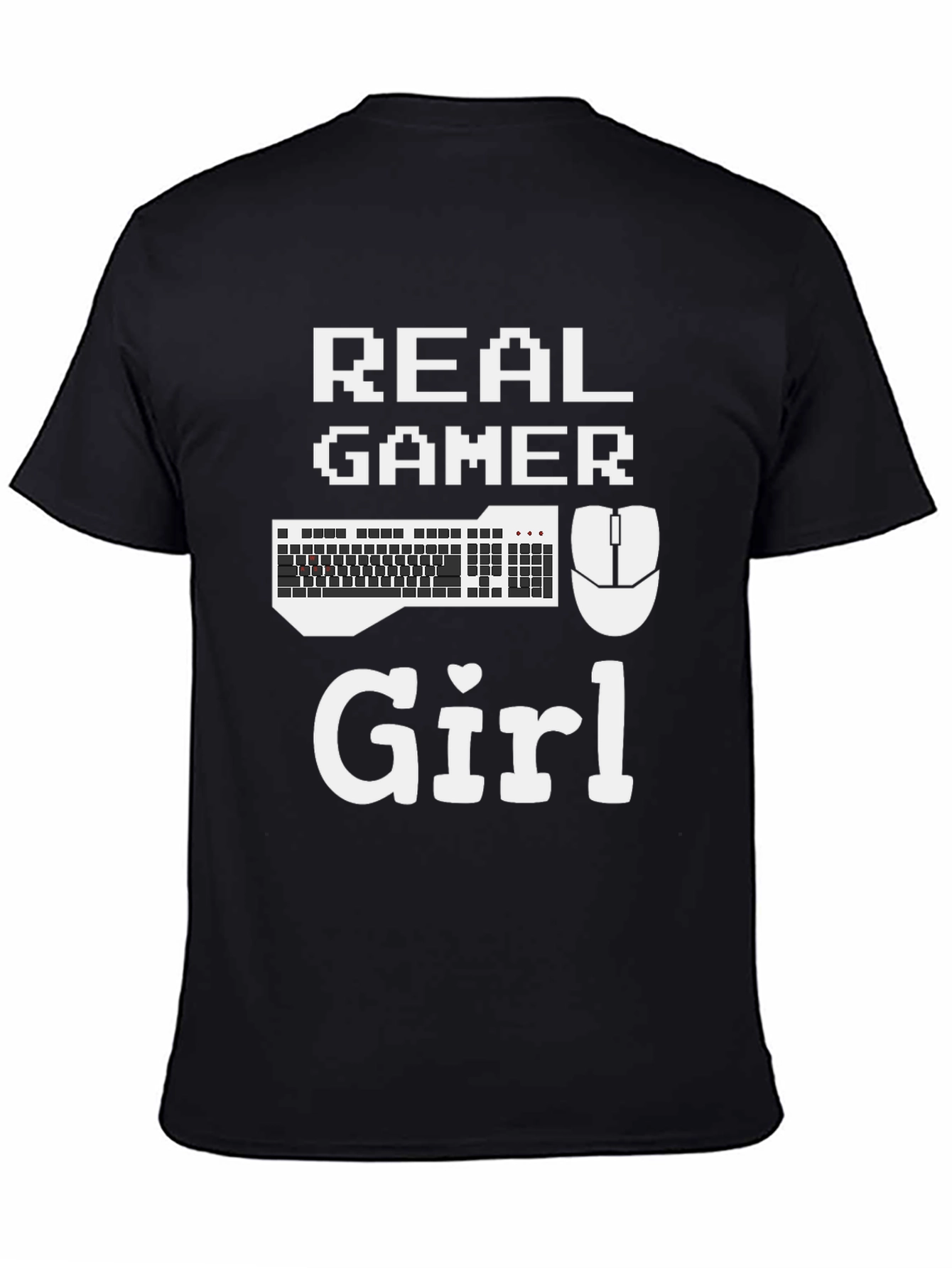 Real Gamer Girl T-Shirt - Gaming Keyboard & Mouse Design