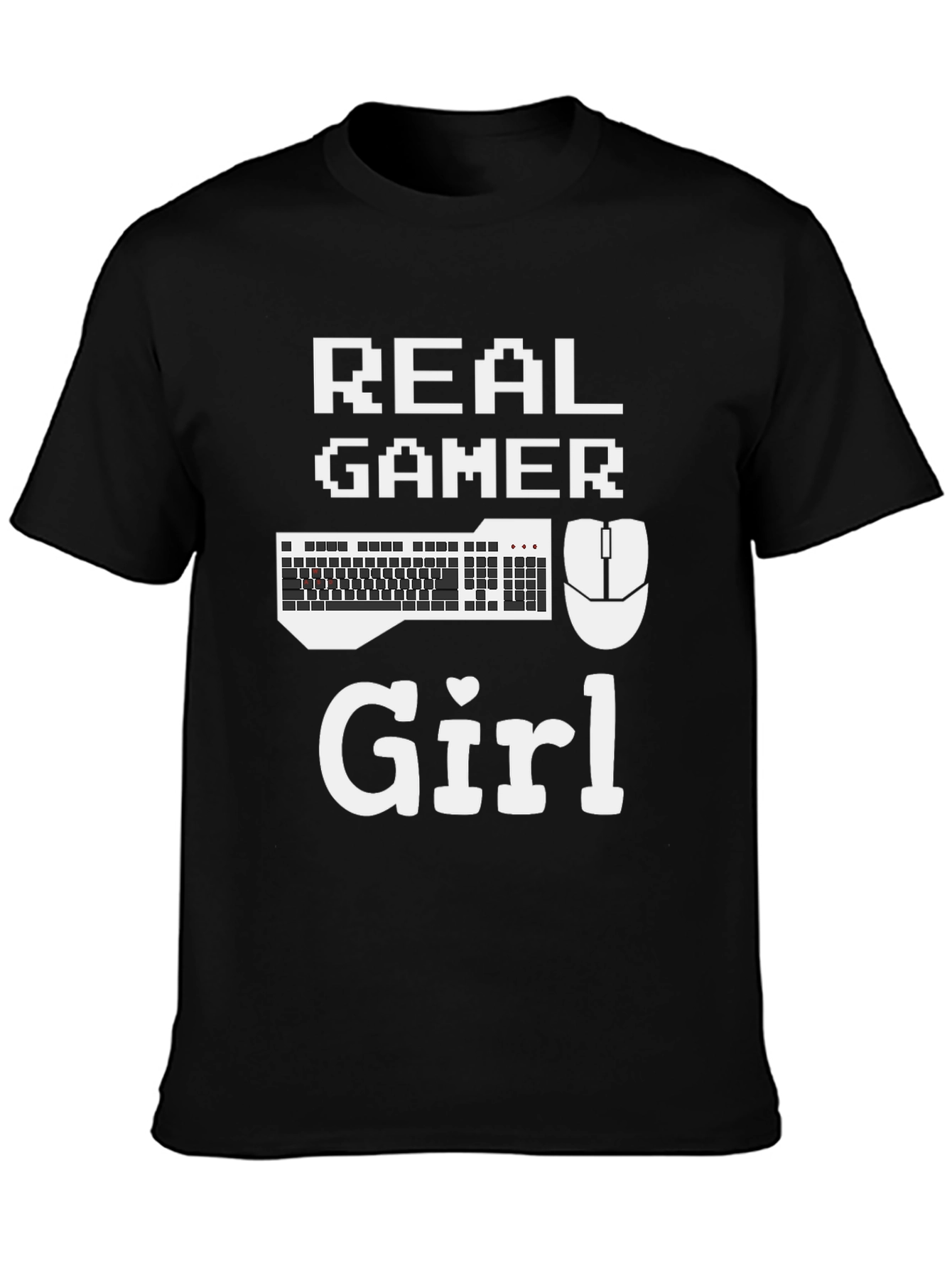 Real Gamer Girl T-Shirt - Gaming Keyboard & Mouse Design