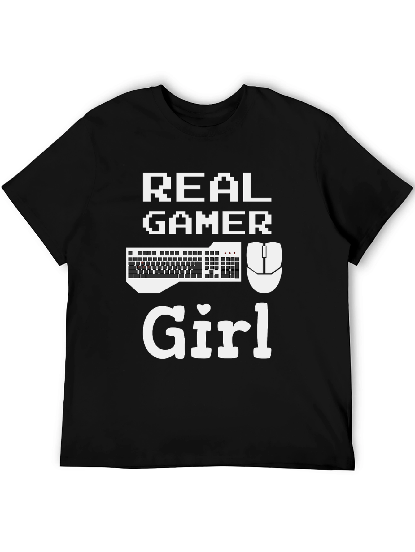 Real Gamer Girl T-Shirt - Gaming Keyboard & Mouse Design