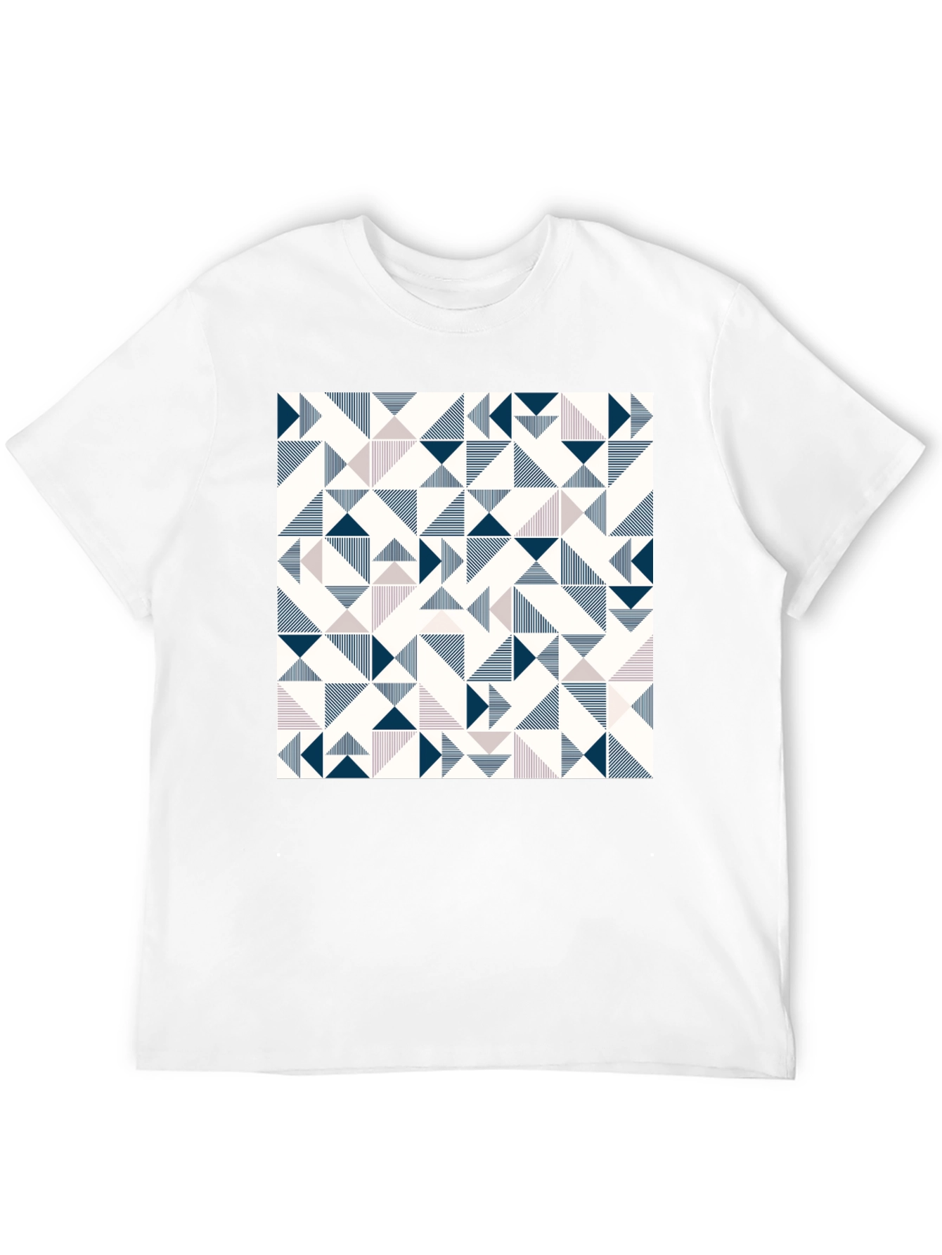 Modern Geometric Print Tee - Black