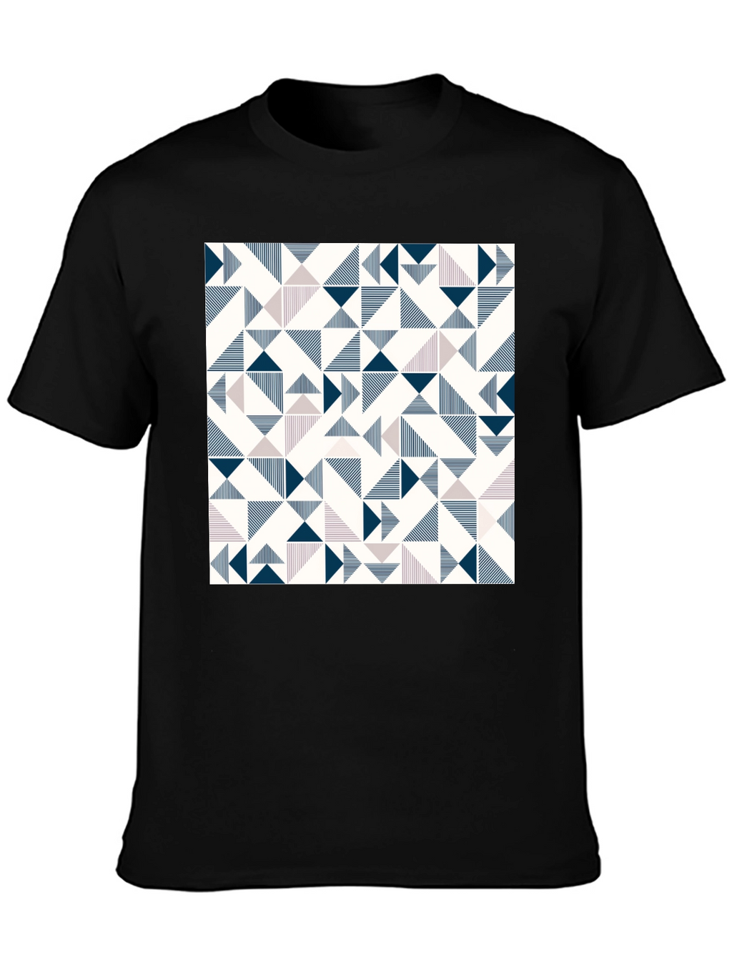 Modern Geometric Print Tee - Black