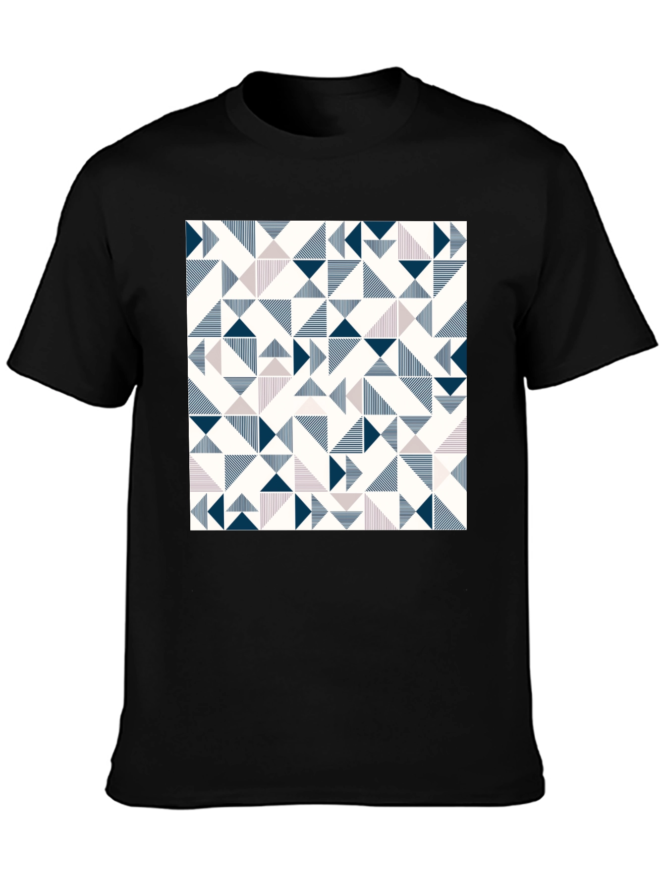 Modern Geometric Print Tee - Black
