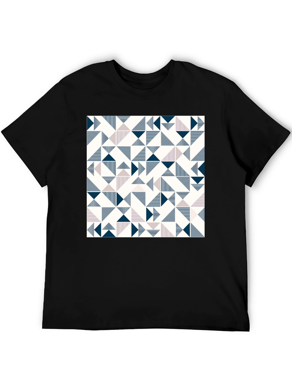 Modern Geometric Print Tee - Black