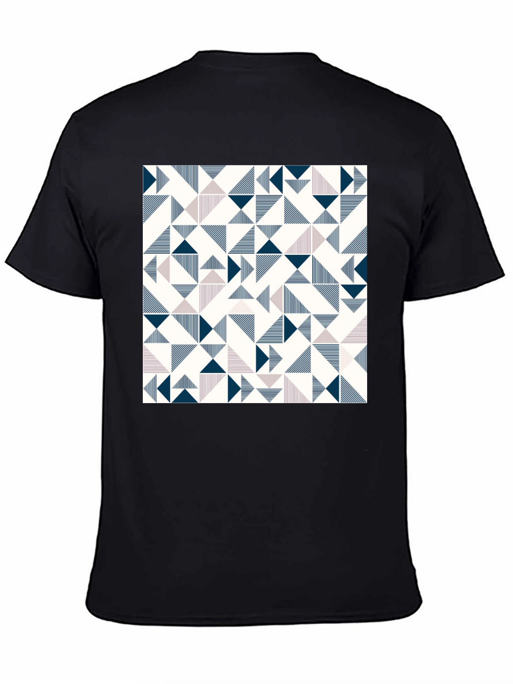 Modern Geometric Print Tee - Black