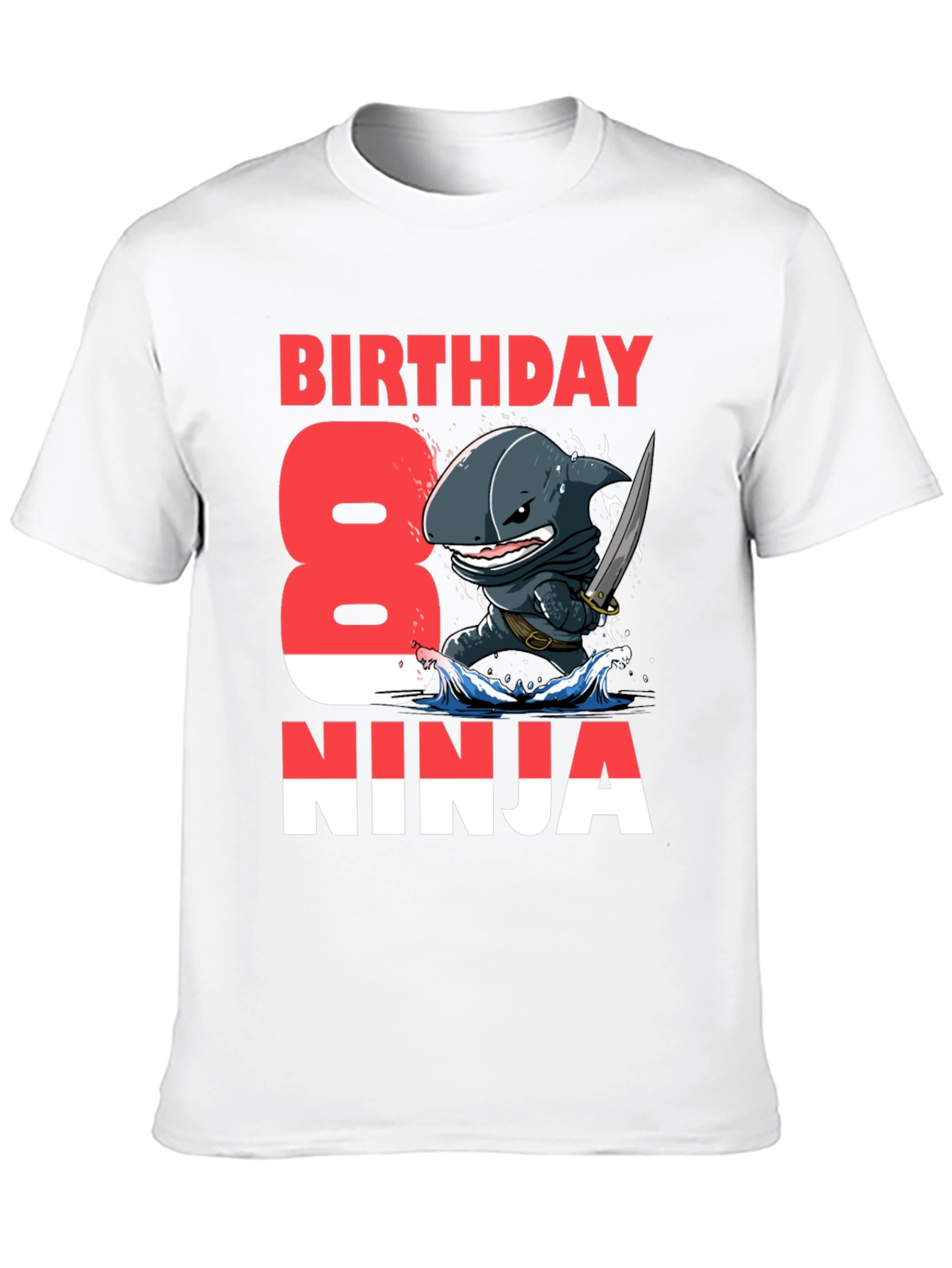 Birthday Shark Ninja T-Shirt - 8th Birthday