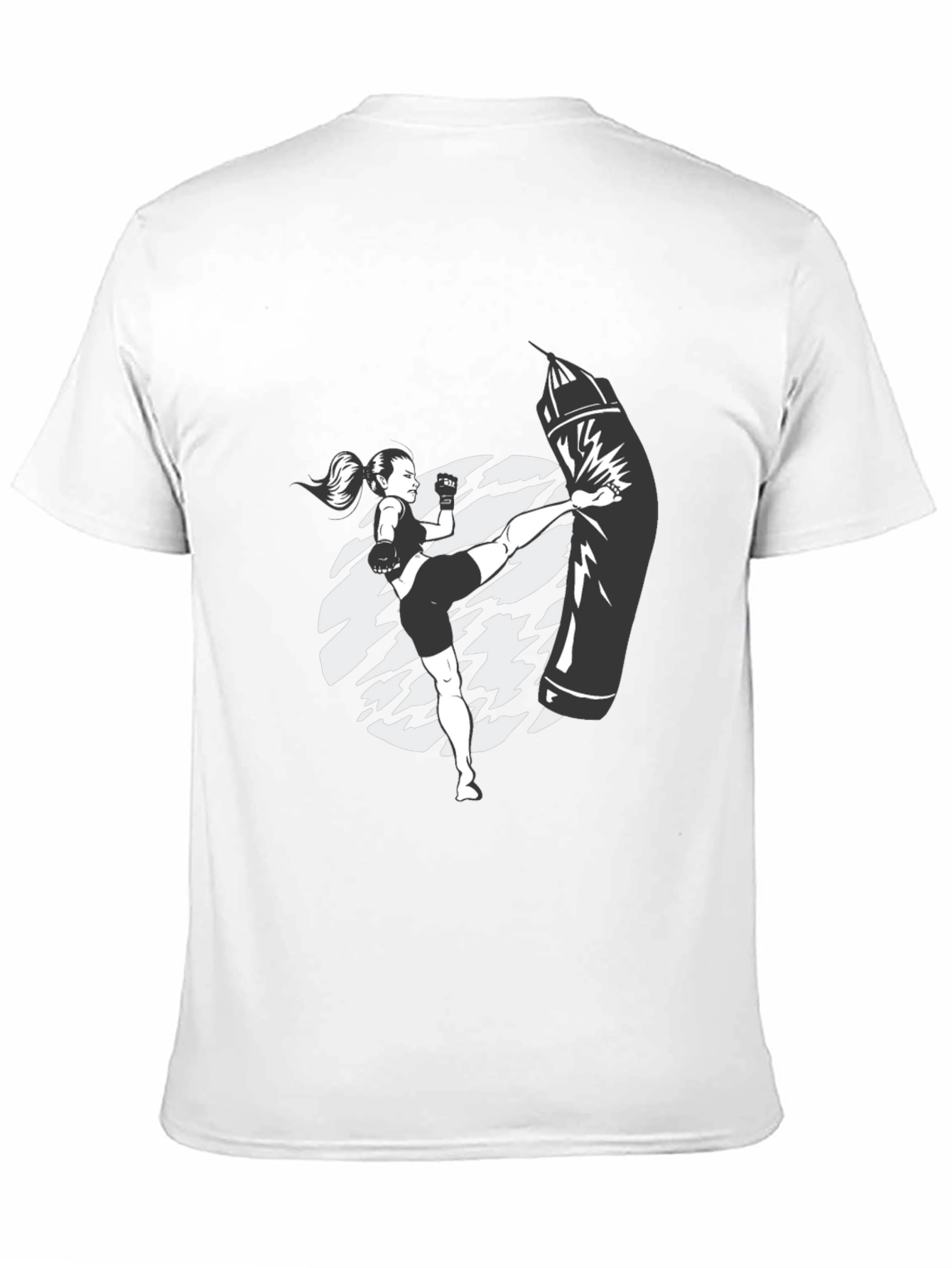 Kickboxing Graphic Tee - Black Cotton T-Shirt