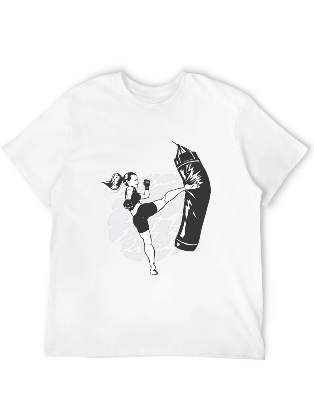 Kickboxing Graphic Tee - Black Cotton T-Shirt