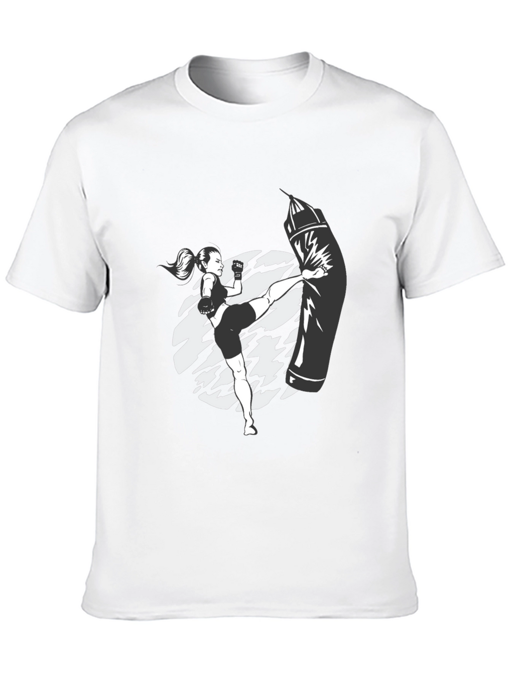 Kickboxing Graphic Tee - Black Cotton T-Shirt