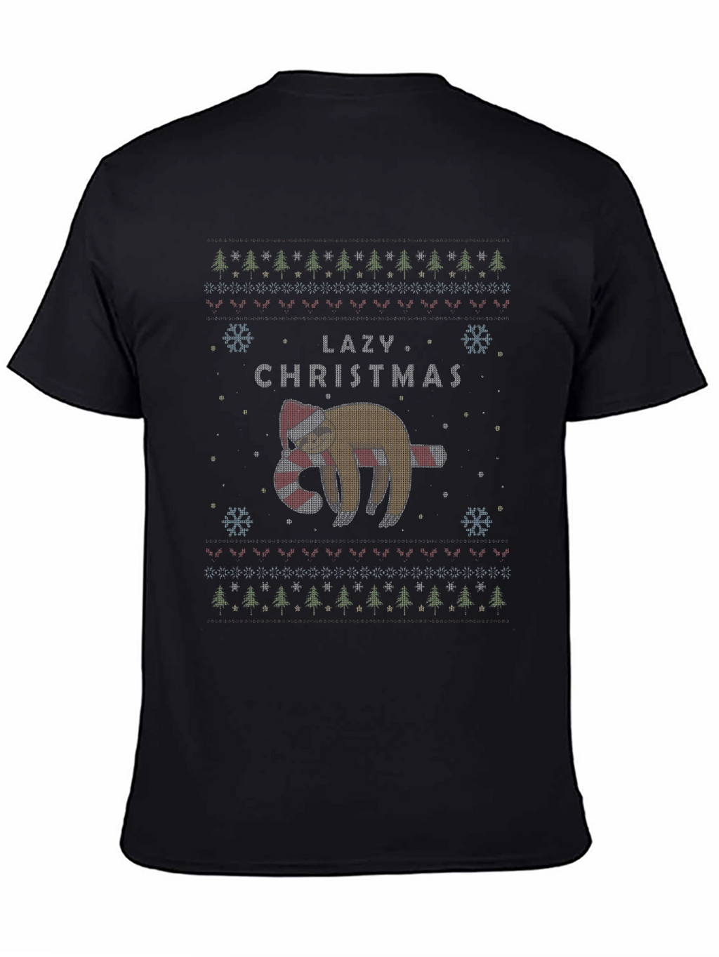 Lazy Christmas Sloth Ugly Christmas Sweater T-Shirt