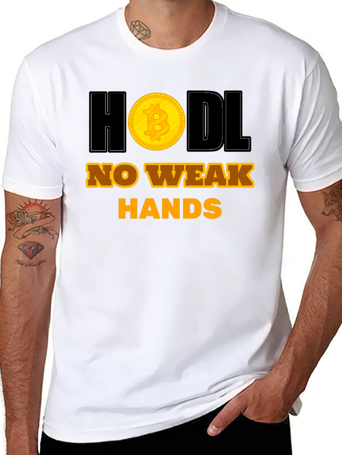 HODL No Weak Hands Bitcoin Crypto T-Shirt