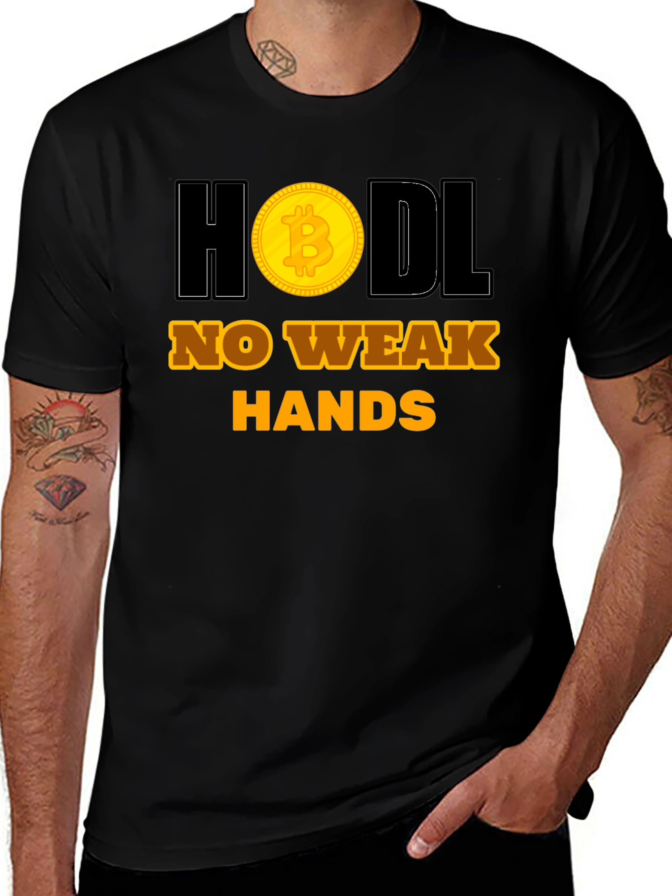 HODL No Weak Hands Bitcoin Crypto T-Shirt