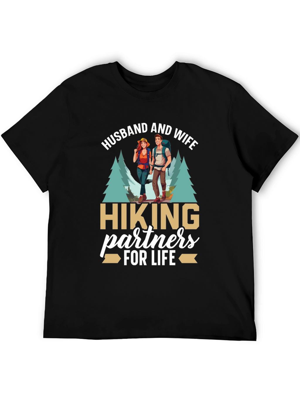 Hiking Partners T-Shirt - Husband and Wife Design