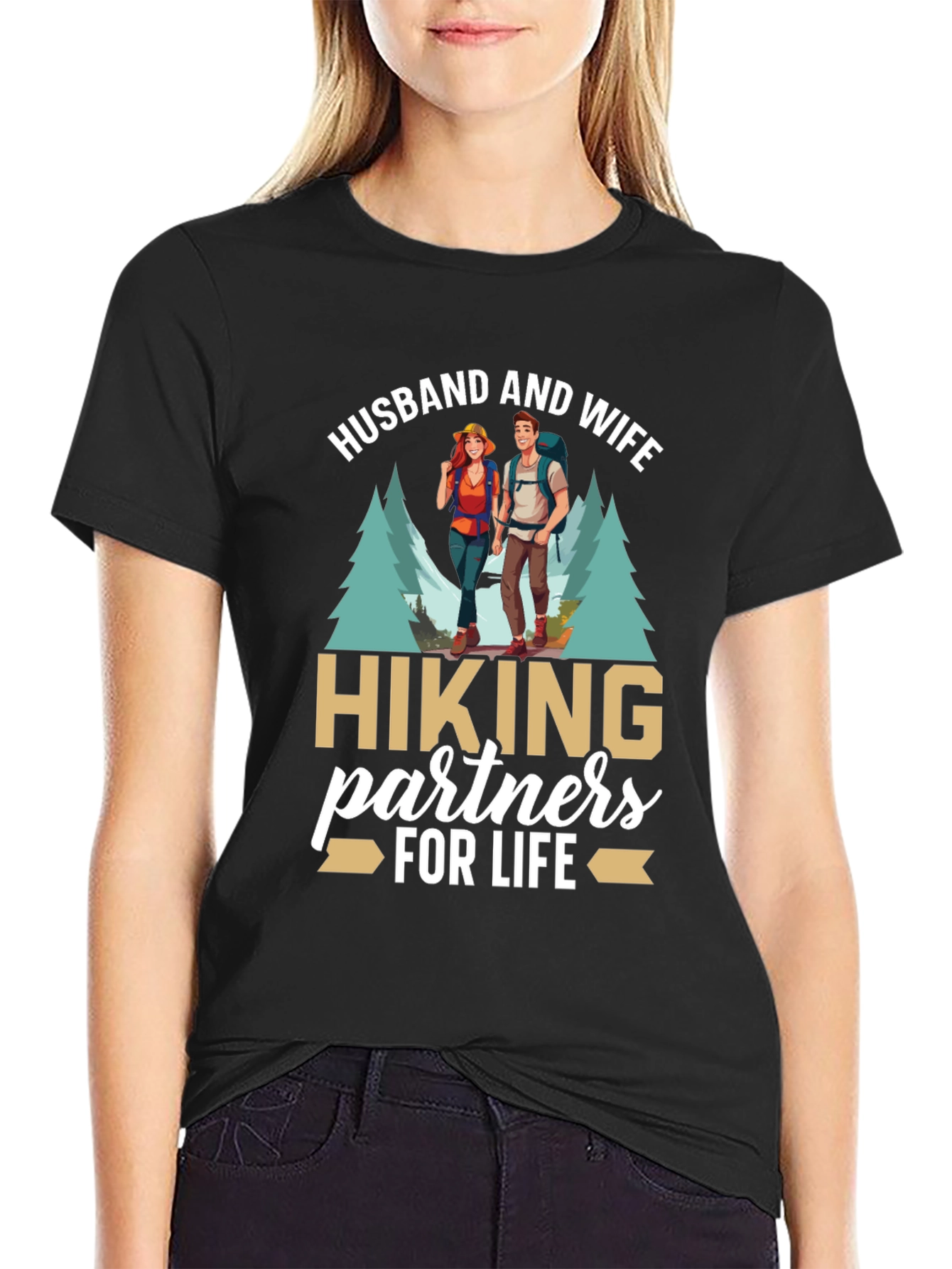Hiking Partners T-Shirt - Husband and Wife Design