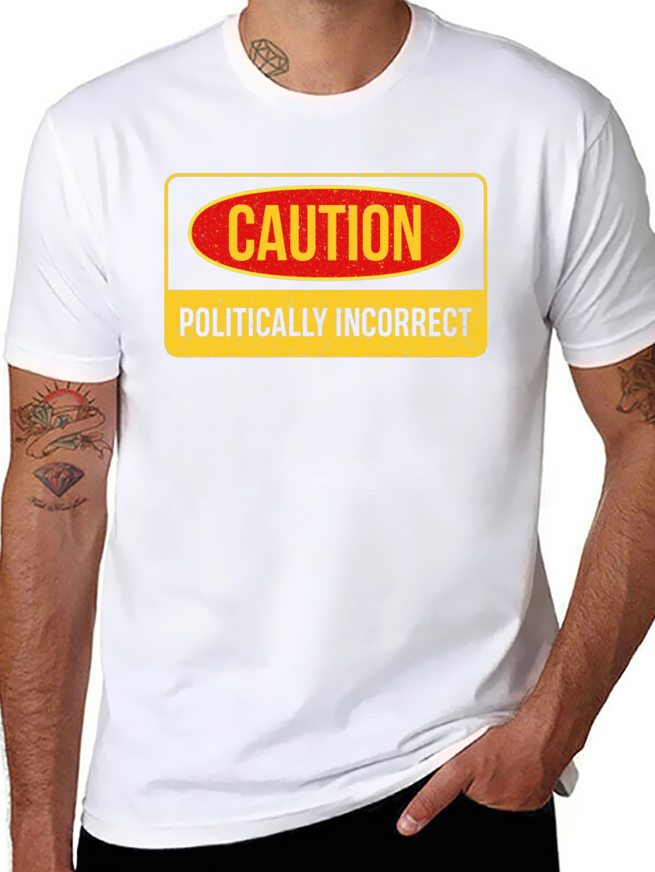 Caution Politically Incorrect Graphic Tee