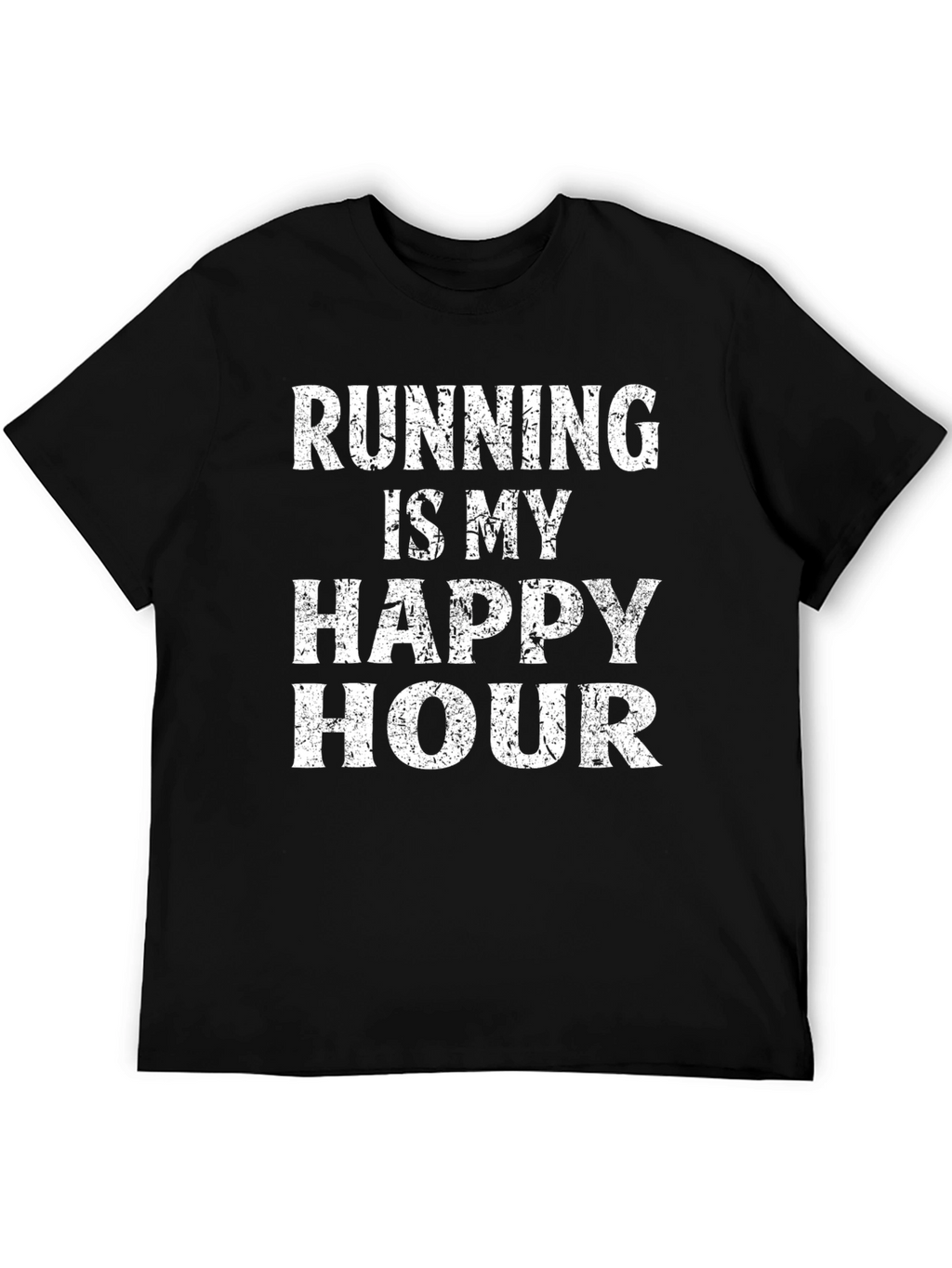 Running is My Happy Hour Black Graphic T-Shirt