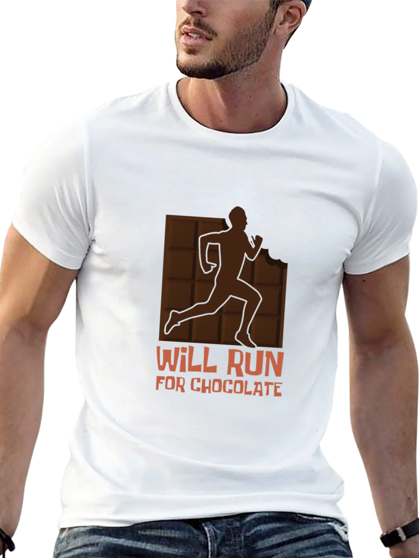 Will Run for Chocolate Graphic Tee - Black Cotton Shirt