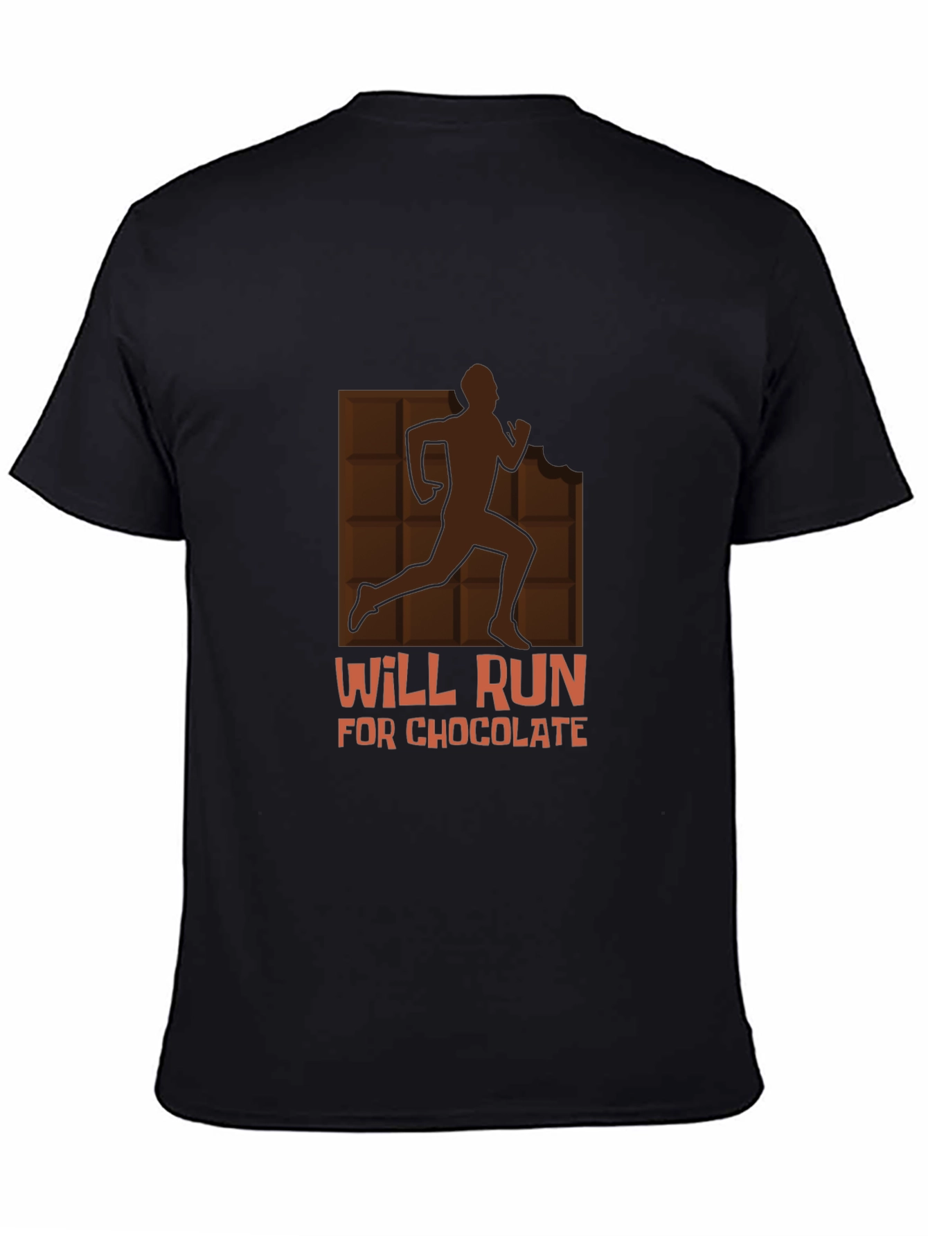 Will Run for Chocolate Graphic Tee - Black Cotton Shirt