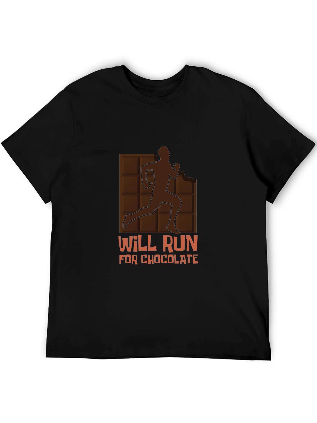 Will Run for Chocolate Graphic Tee - Black Cotton Shirt