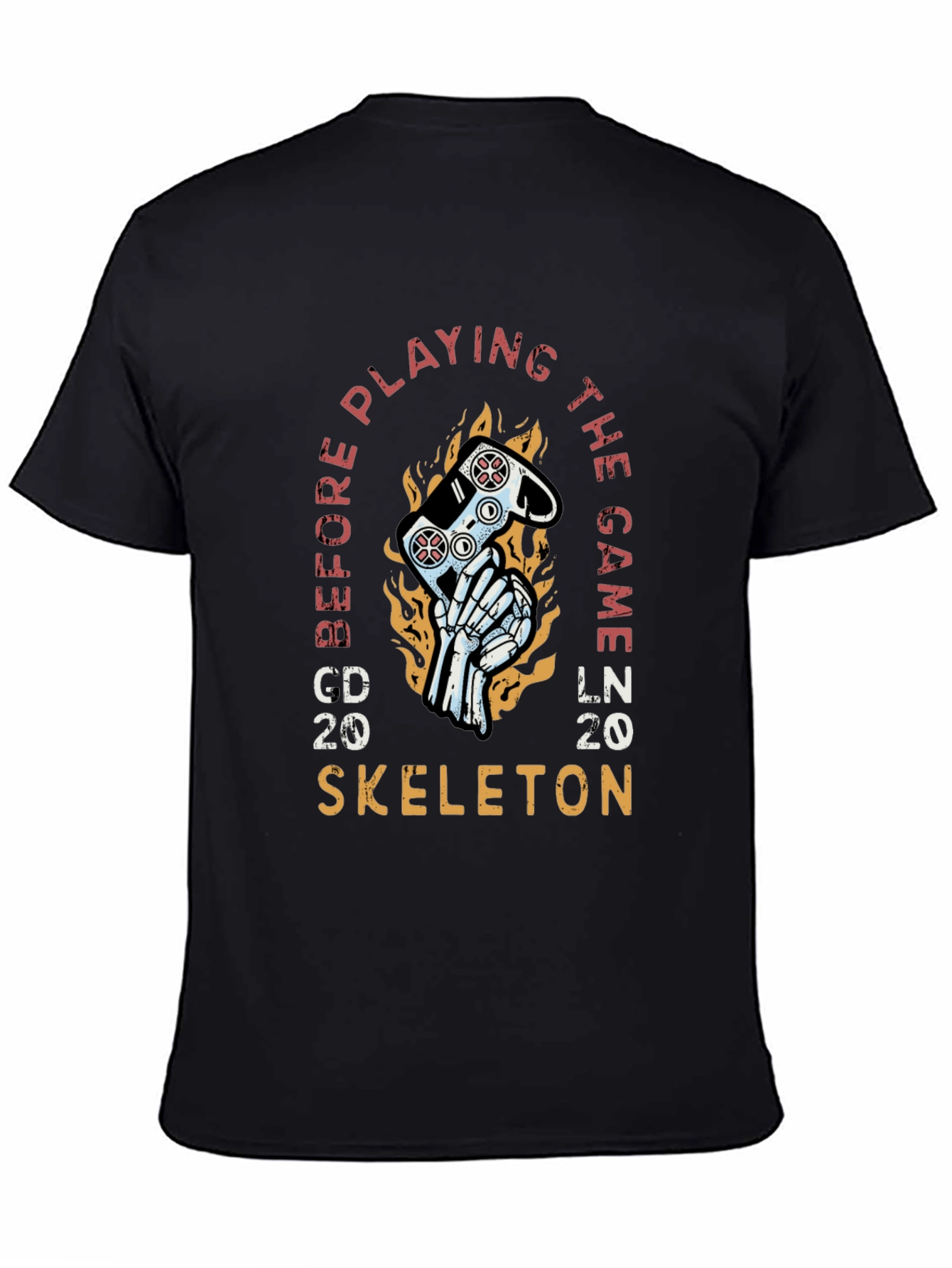 Gamer Skeleton Graphic T-Shirt - Play Before the Game