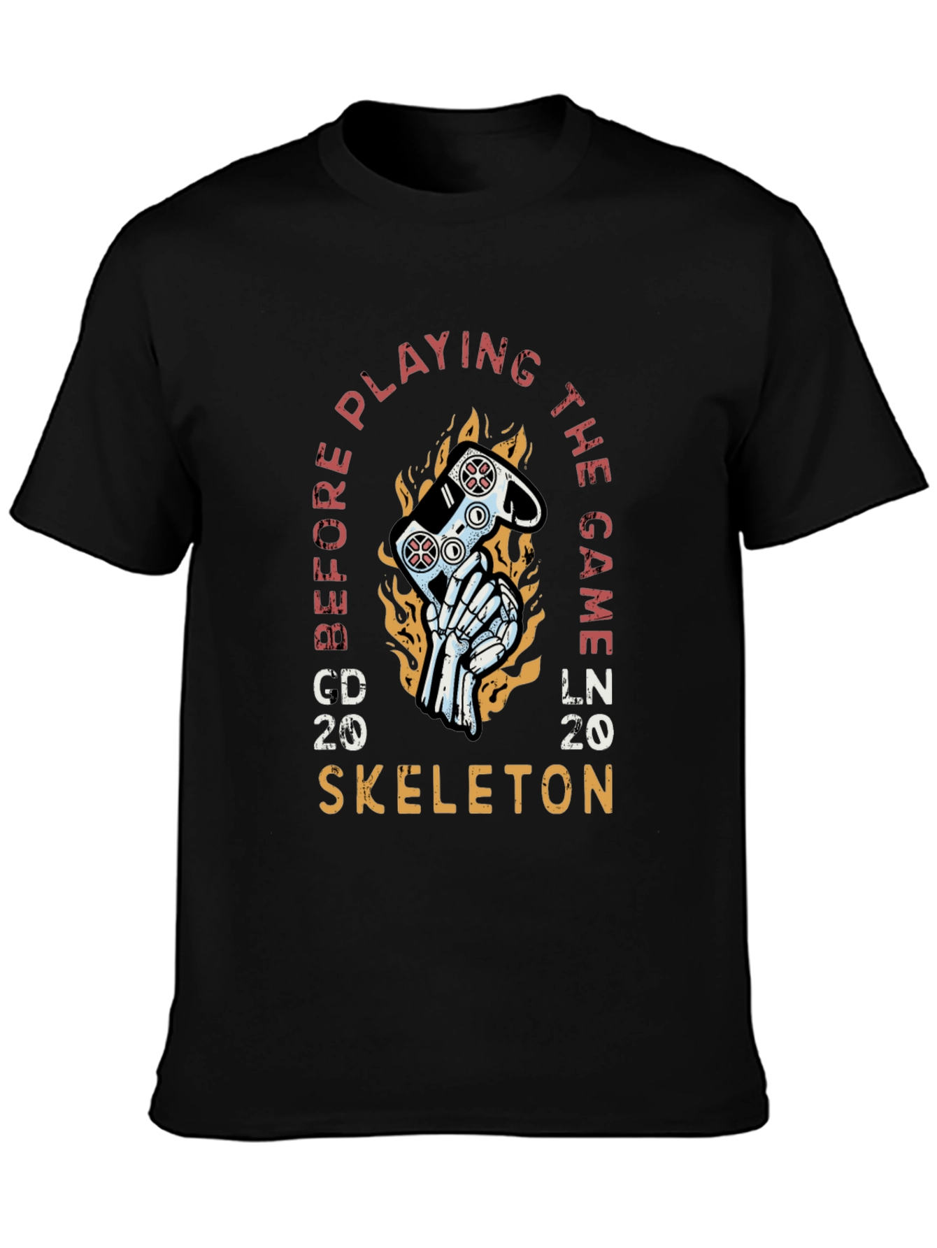 Gamer Skeleton Graphic T-Shirt - Play Before the Game