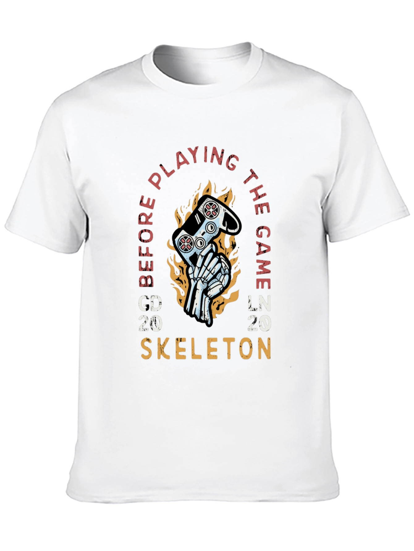 Gamer Skeleton Graphic T-Shirt - Play Before the Game