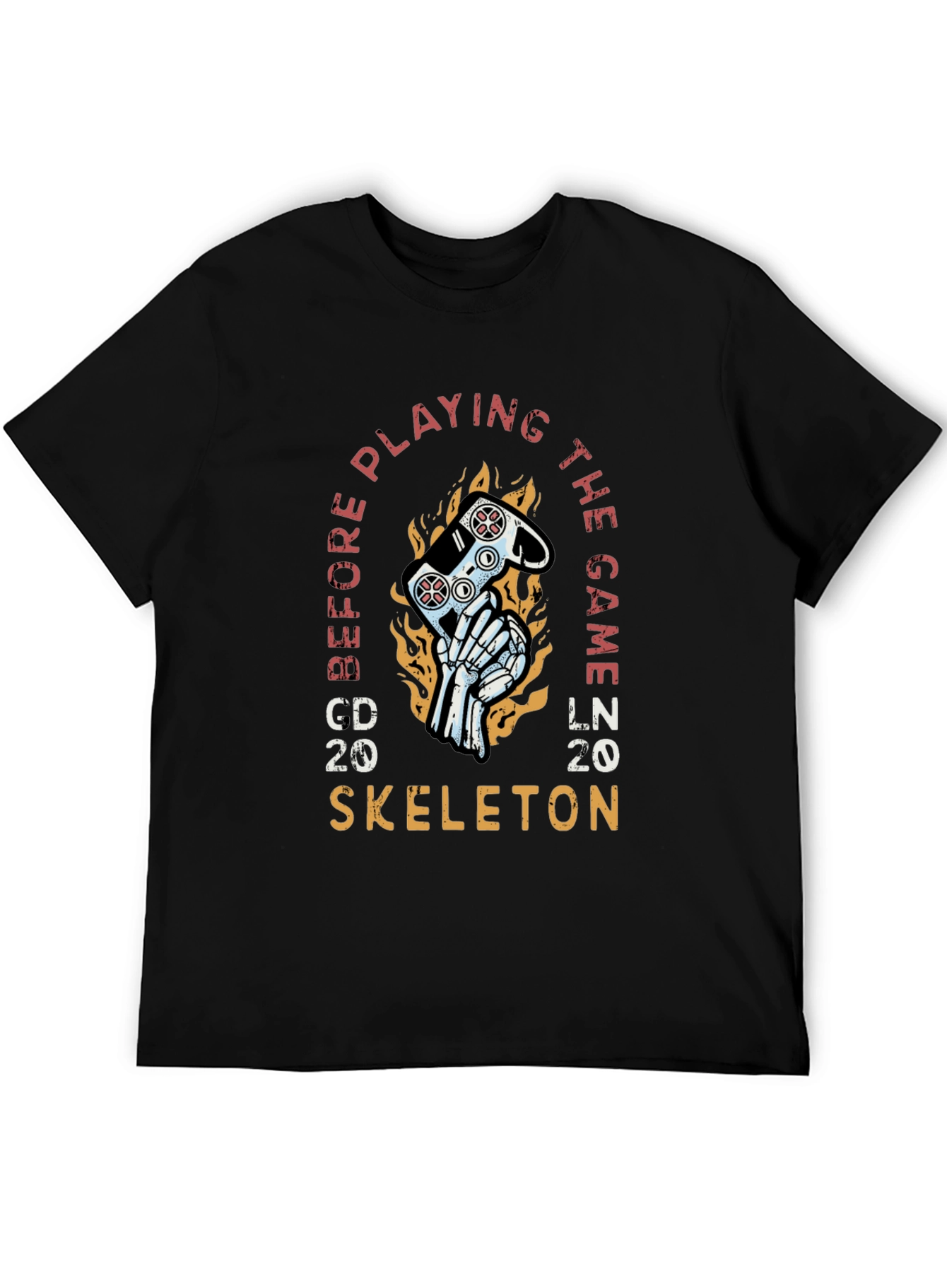 Gamer Skeleton Graphic T-Shirt - Play Before the Game
