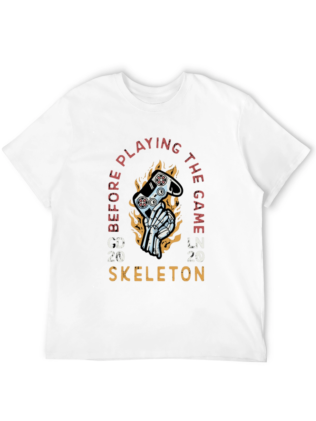 Gamer Skeleton Graphic T-Shirt - Play Before the Game